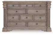 Blairhurst California King Panel Bed, Dresser and 2 Nightstands in Light Grayish Brown - PKG017007
