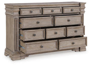 Blairhurst California King Panel Bed, Dresser and 2 Nightstands in Light Grayish Brown - PKG017007