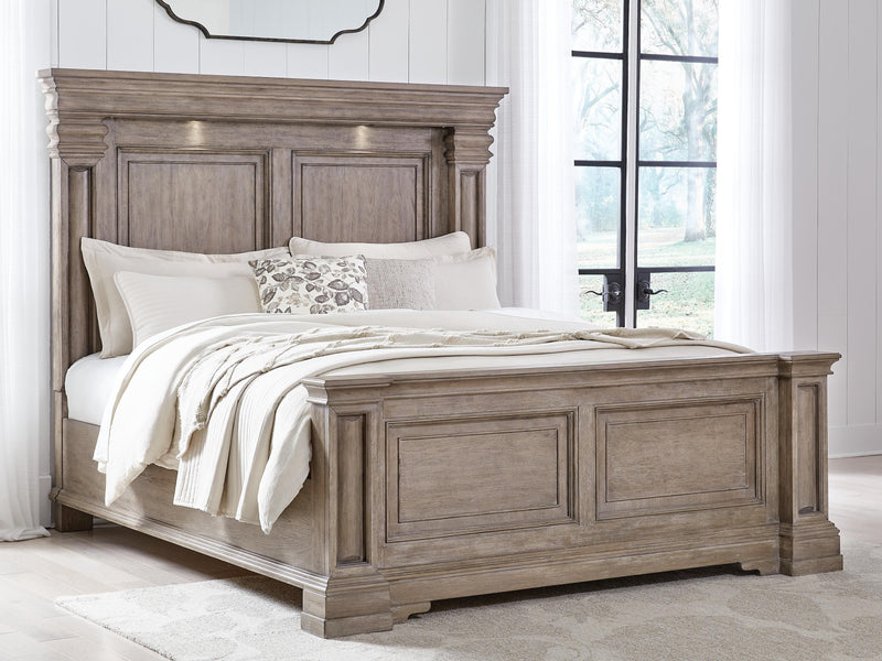 Blairhurst California King Panel Bed, Dresser, Mirror and Chest in Light Grayish Brown - PKG017013