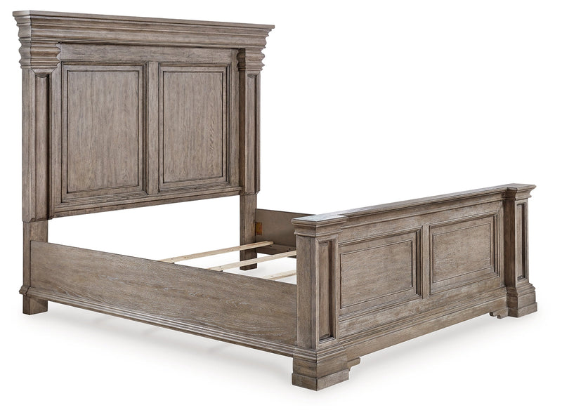 Blairhurst King Panel Bed with Mirrored Dresser, Chest and Nightstand in Light Grayish Brown from Ashley - Lara Furniture