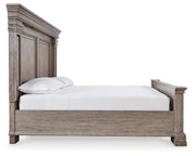 Blairhurst King Panel Bed with Mirrored Dresser, Chest and Nightstand in Light Grayish Brown from Ashley - Lara Furniture