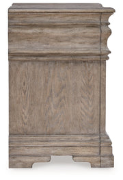 Blairhurst King Panel Bed with Mirrored Dresser, Chest and Nightstand in Light Grayish Brown from Ashley - Lara Furniture