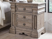Blairhurst King Panel Bed with Mirrored Dresser, Chest and Nightstand in Light Grayish Brown from Ashley - Lara Furniture