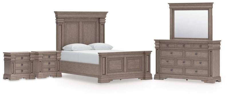 Blairhurst Light Grayish Brown Queen Panel Bed, Dresser, Mirror and 2 Nightstands - B916B10
