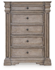 Blairhurst Queen Panel Bed with Mirrored Dresser and Chest in Light Grayish Brown from Ashley - Lara Furniture
