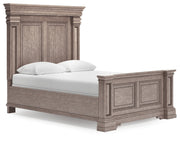 Blairhurst Queen Panel Bed with Mirrored Dresser and Chest in Light Grayish Brown from Ashley - Lara Furniture