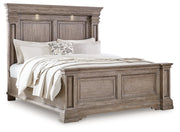 Blairhurst Queen Panel Bed with Mirrored Dresser, Chest and Nightstand in Light Grayish Brown from Ashley - Lara Furniture