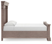 Blairhurst Queen Panel Bed with Mirrored Dresser, Chest and Nightstand in Light Grayish Brown from Ashley - Lara Furniture