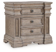 Blairhurst Queen Panel Bed with Mirrored Dresser, Chest and Nightstand in Light Grayish Brown from Ashley - Lara Furniture