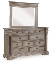 Blairhurst Queen Panel Bed with Mirrored Dresser, Chest and Nightstand in Light Grayish Brown from Ashley - Lara Furniture