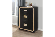 Blake Black/Gold Chest - Lara FurnitureChest