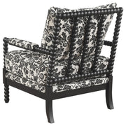 Blanchett Traditional Floral Upholstered Bobbin Accent Chair Black - 903235