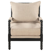 Blanchett Upholstered Bobbin Accent Chair Beige and Black - 903237