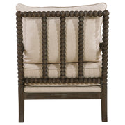 Blanchett Upholstered Bobbin Accent Chair Beige and Distressed Brown - 905362