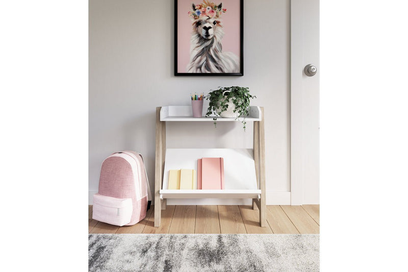 Blariden White/Tan Small Bookcase - Lara FurnitureBookcases