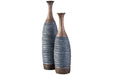 BLAYZE Antique Gray/Brown Vase (Set of 2) - Gate FurnitureVase