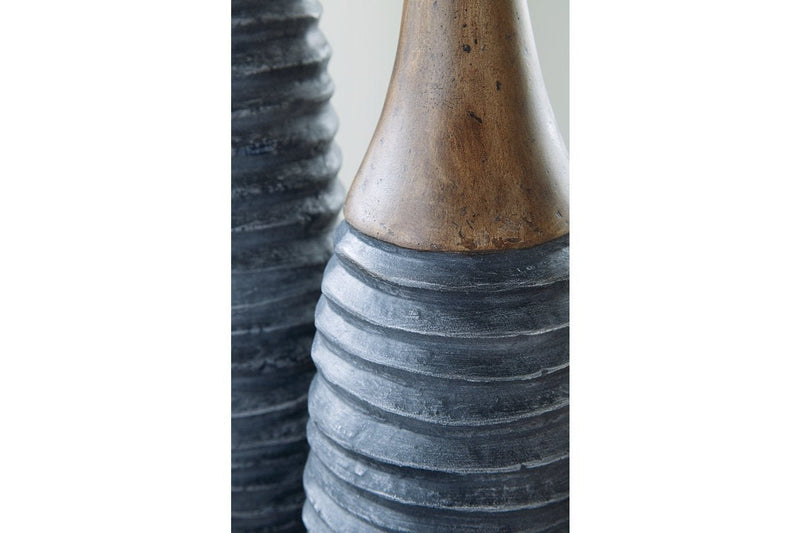BLAYZE Antique Gray/Brown Vase (Set of 2) - Lara FurnitureVase