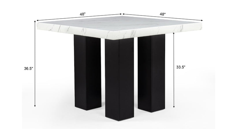 Blaze 5PC (Table & 4 Black PU Chairs) - D256-Black-5PC