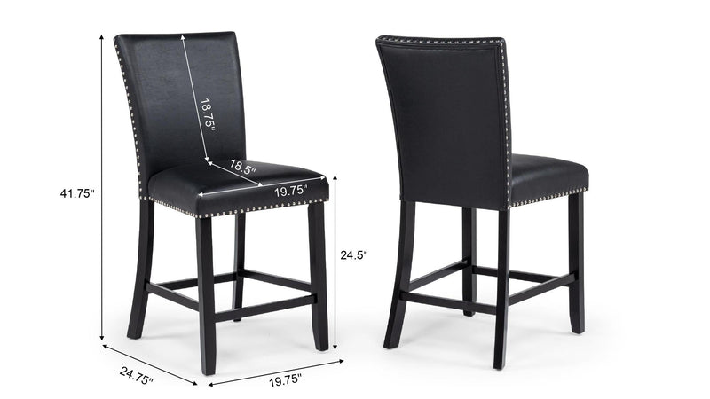 Blaze 5PC (Table & 4 Black PU Chairs) - D256-Black-5PC