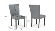 Blaze 5PC (Table & 4 Grey PU Chairs) - D256-Grey-5PC