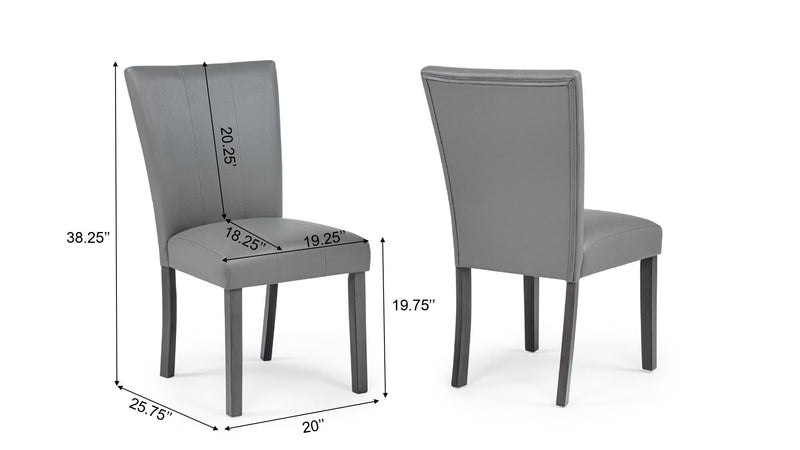 Blaze 5PC (Table & 4 Grey PU Chairs) - D256-Grey-5PC