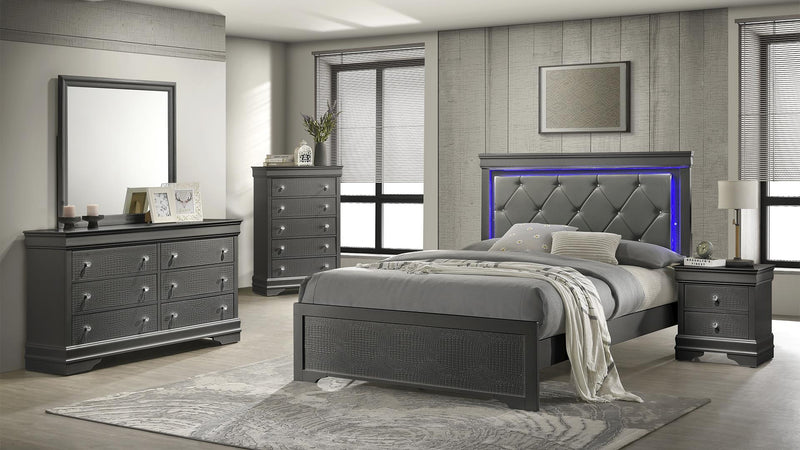 Blaze Twin 5PC Bedroom Set in Gray - Blaze Twin 5PC Bedroom Set in Gray