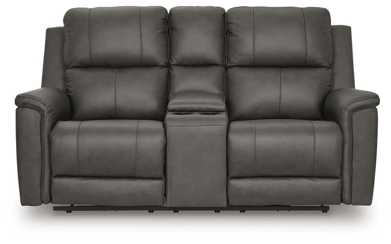 Bleckley Anchor Power Reclining Loveseat with Console - PCU1200018