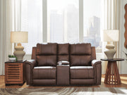 Bleckley Espresso Power Reclining Loveseat with Console - PCU1200118