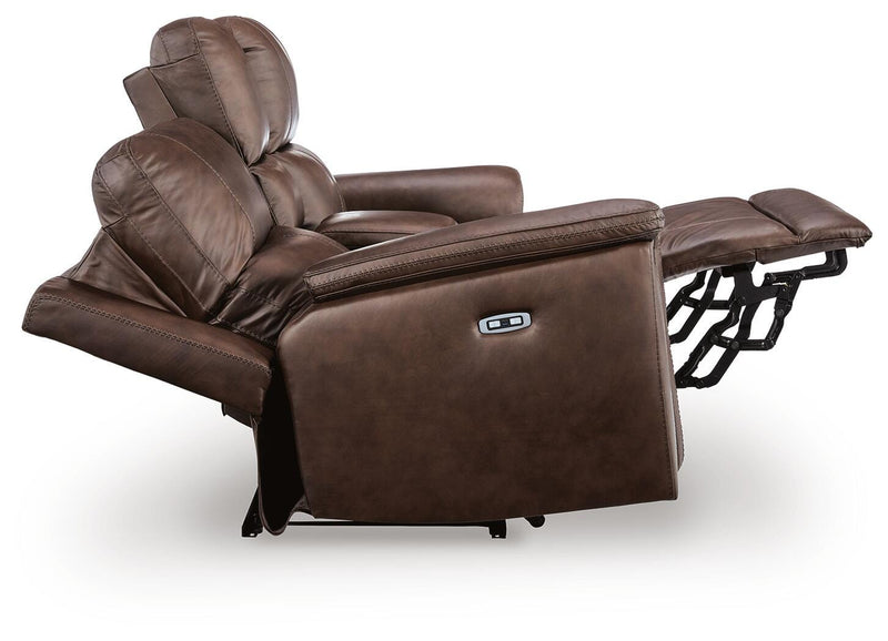 Bleckley Espresso Power Reclining Loveseat with Console - PCU1200118