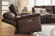 Bleckley Espresso Power Reclining Loveseat with Console - PCU1200118