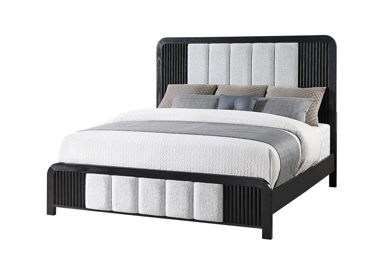 Beckett White/Black King Bed - BECKETT-WHT/BLK-KB
