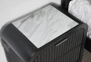 Beckett White/Black King Bed And Nightstand - BECKETT-WHT/BLK-KB NS