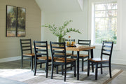 Blondon Brown/Black Dining Table and 6 Chairs (Set of 7) - D413-425