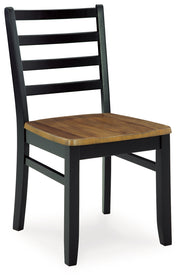 Blondon Brown/Black Dining Table and 6 Chairs (Set of 7) - D413-425