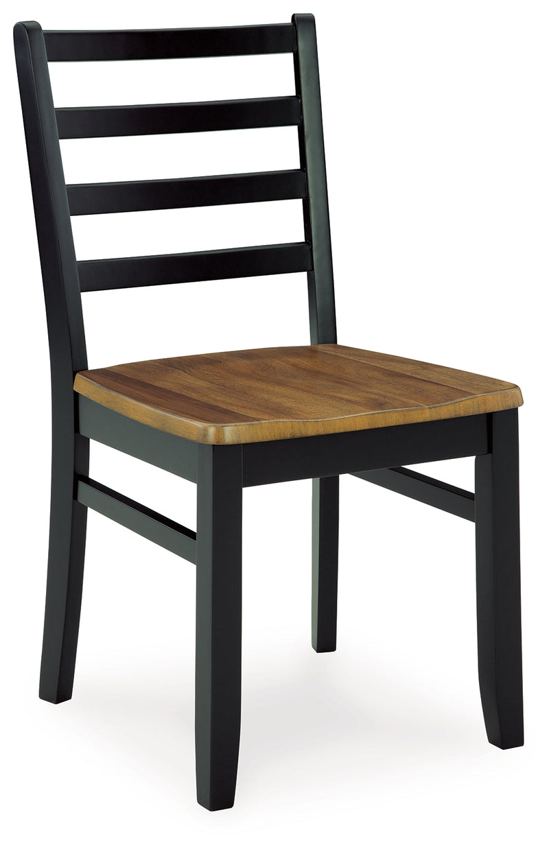 Blondon Brown/Black Dining Table and 6 Chairs (Set of 7) - D413-425