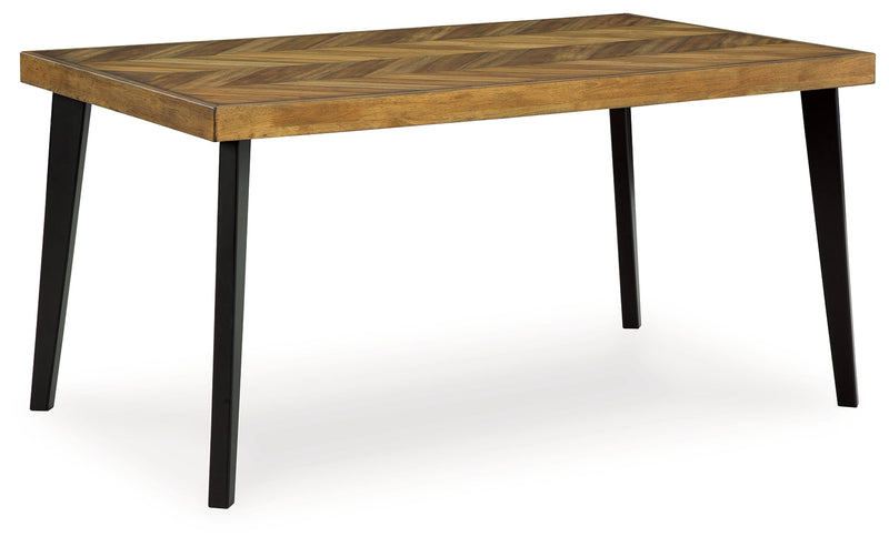 Blondon Brown/Black Dining Table and 6 Chairs (Set of 7) - D413-425
