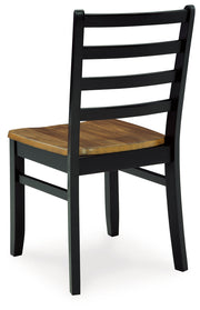 Blondon Brown/Black Dining Table and 6 Chairs (Set of 7) - D413-425