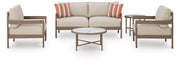 Bluff Trail Beige Outdoor Love/Chairs/Tables Set (Set of 5) - PCP383-080
