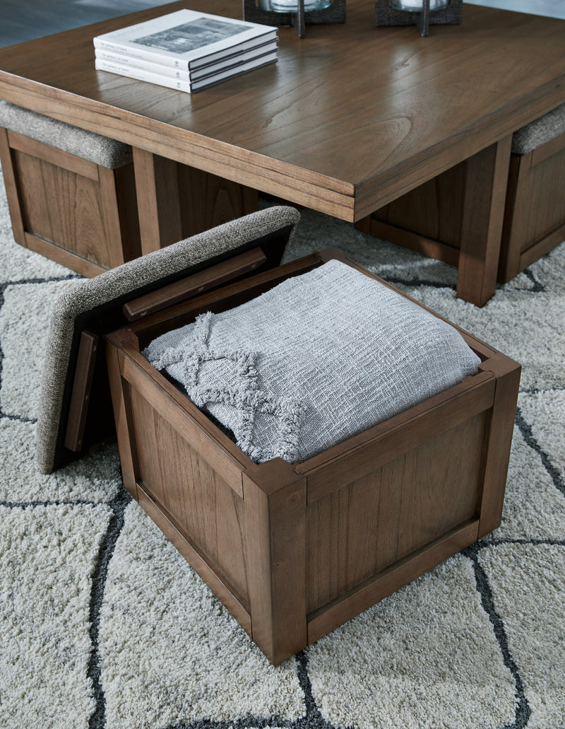 Boardernest Coffee Table with 4 Stools - Lara FurnitureCocktail Table
