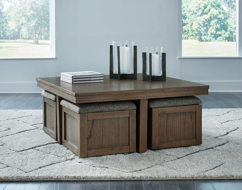 Boardernest Coffee Table with 4 Stools - Lara FurnitureCocktail Table