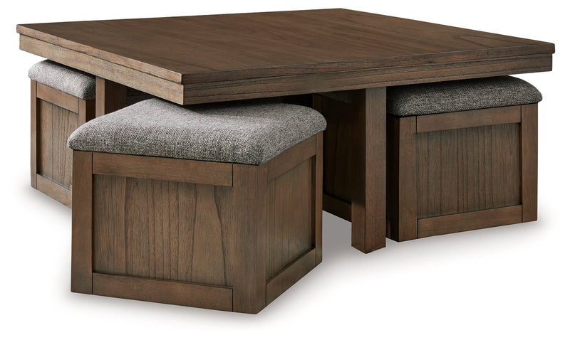 Boardernest Coffee Table with 4 Stools - Lara FurnitureCocktail Table