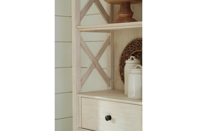 Bolanburg Antique White Display Cabinet - Lara FurnitureServer