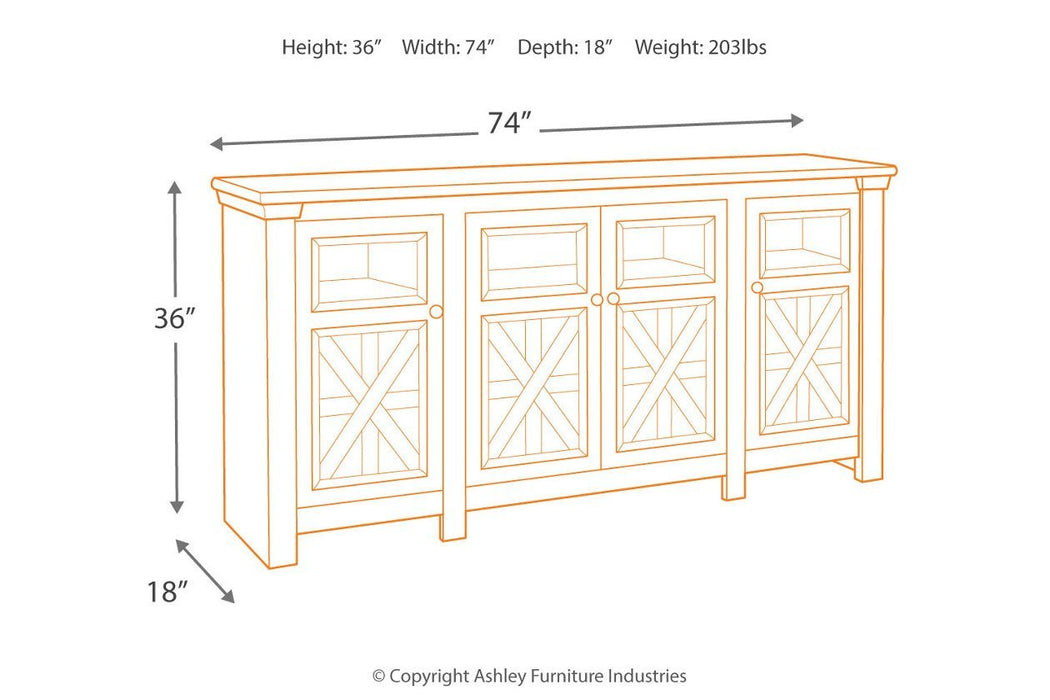 Bolanburg Two - tone 74" TV Stand - Gate FurnitureTV Stand