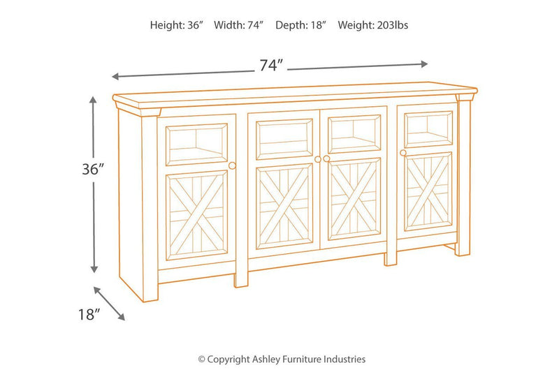 Bolanburg Two - tone 74" TV Stand - Lara FurnitureTV Stand