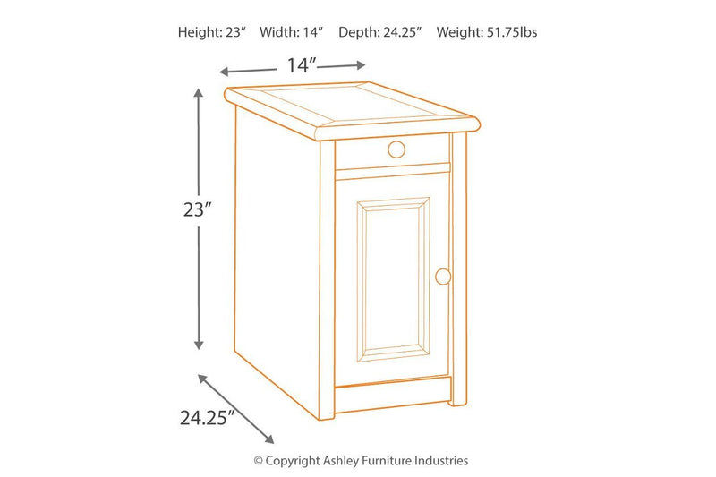 Bolanburg Two - tone Chairside End Table with USB Ports & Outlets - Lara FurnitureEnd Table Chair Side