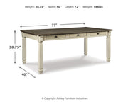 Bolanburg Two-tone Dining Table and 6 Chairs with Server - D647D22
