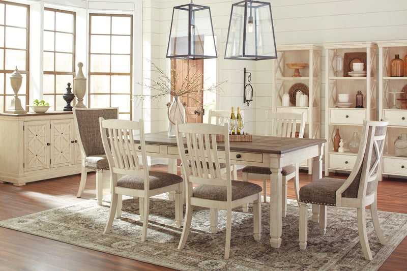 Bolanburg Two-tone Dining Table and 6 Chairs with Server - D647D22