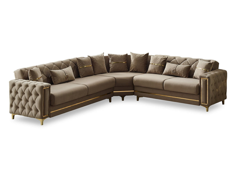 Bolivya 125" / 113" Wide Tufted Convertible Sectional - Sectional