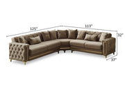 Bolivya 125" / 113" Wide Tufted Convertible Sectional - Sectional