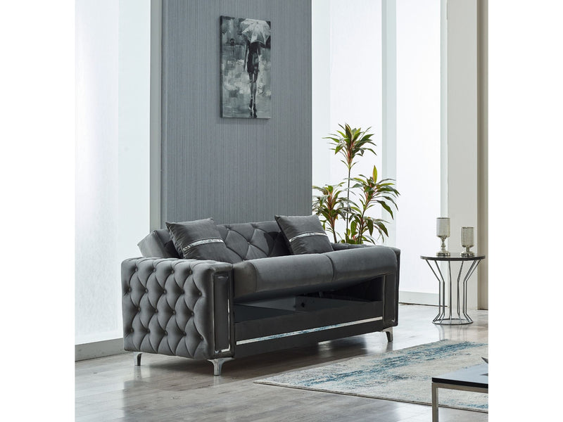 Bolivya 3-pieces (Sofa & Loveseat & Chair) Livingroom Set Grey in Grey - 101-BOL-AN152-321